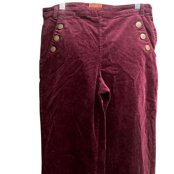 Mod Cloth Madison Corduroy Burgundy Wide Leg Pants Size Small - Picture 3 of 15